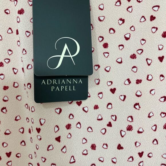 NWT Adrianna Papell Moss Crepe Ruffle Neck top size Large - Picture 2 of 7